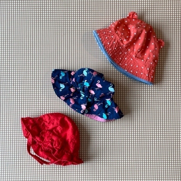 GAP Other - Set‎ of 3 baby girl sun hats. Baby Gap /
Carter's / Gymboree